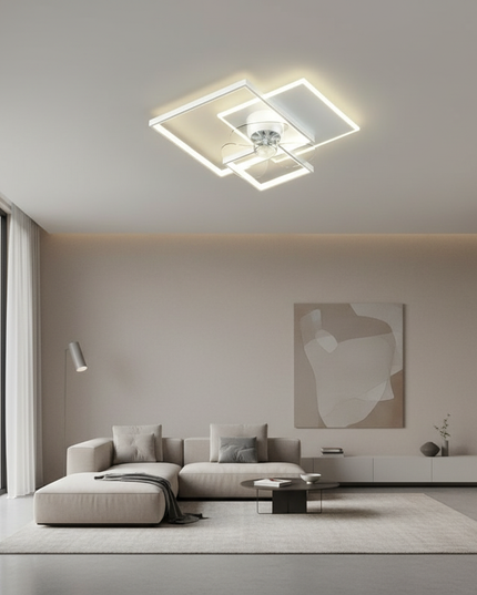 Lustre Ventilateur Rétractable Aluminium LED - Vue 4
