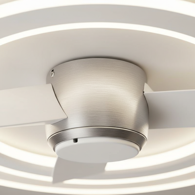 Lustre Ventilateur Rétractable Blanc LED Intelligent - Vue 2