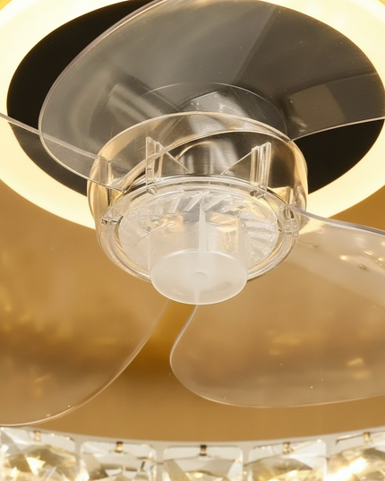 Lustre Ventilateur Rétractable Cristal Chrome LED - Vue 2