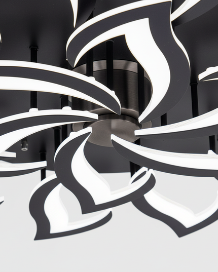 Lustre Ventilateur Rétractable Lotus Blanc - Vue 2