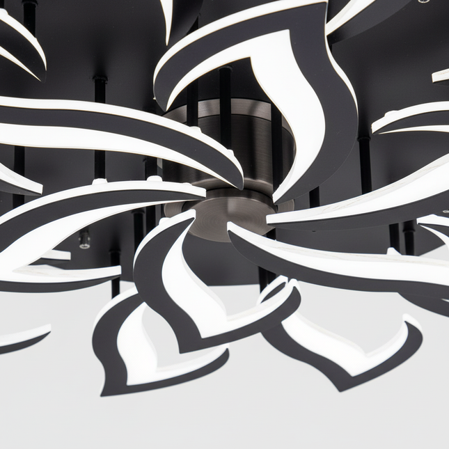 Lustre Ventilateur Rétractable Lotus Blanc - Vue 2