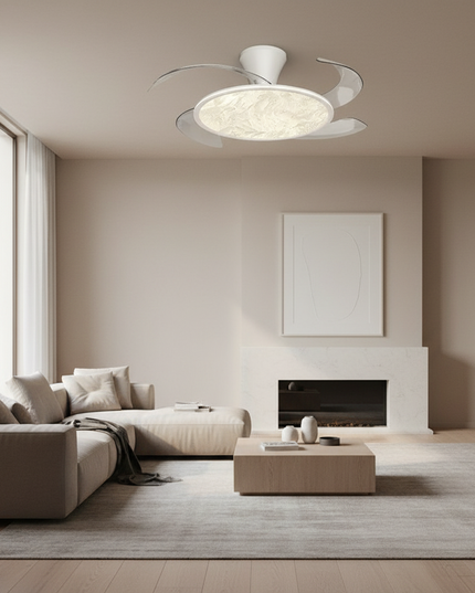 Lustre Ventilateur Rétractable Moderne Dimmable - Vue 4