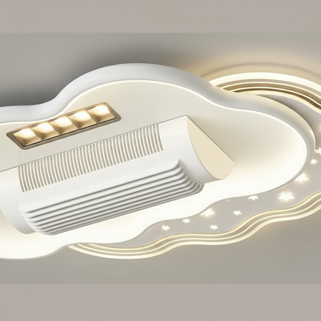 Lustre Ventilateur Rétractable Moderne LED Dimmable - Vue 2