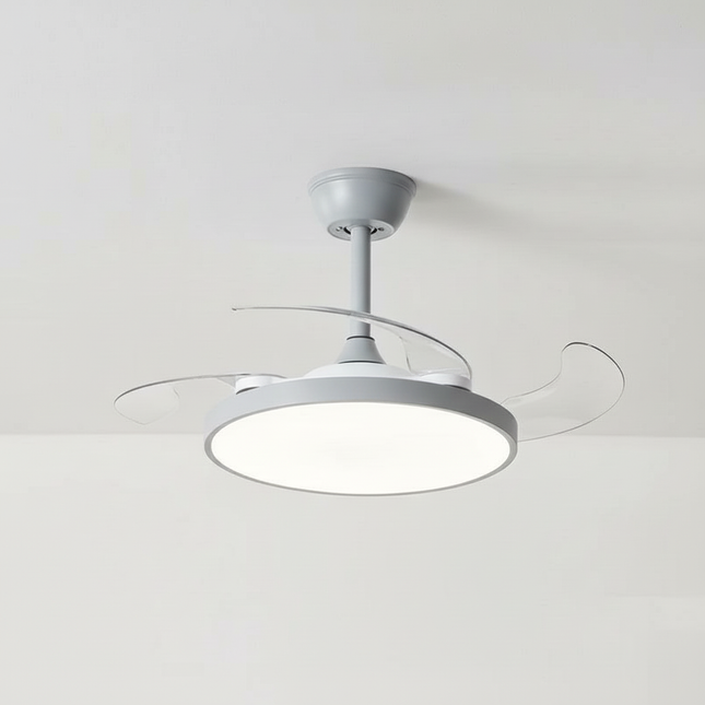 Lustre Ventilateur Rétractable Moderne LED Noir - Vue 1