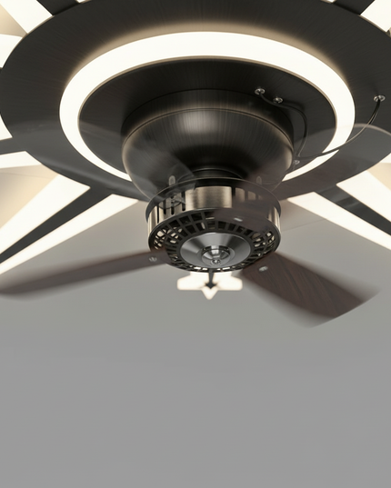 Lustre Ventilateur Rétractable Moderne Noir Dimmable - Vue 2
