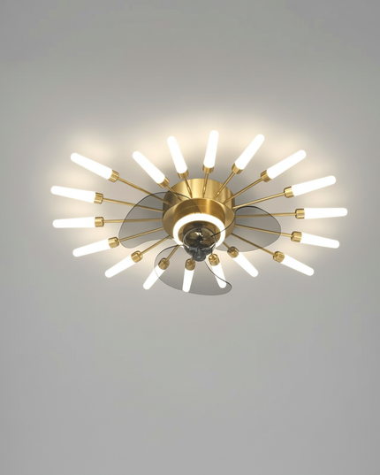 Lustre Ventilateur Rétractable Noir Dimmable - Vue 1