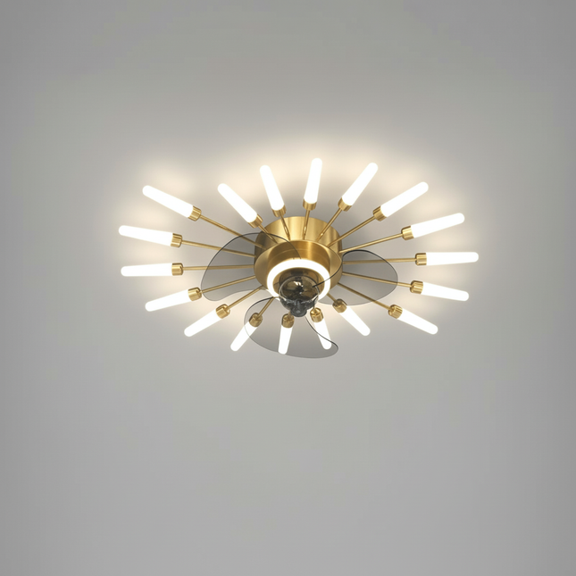 Lustre Ventilateur Rétractable Noir Dimmable - Vue 1