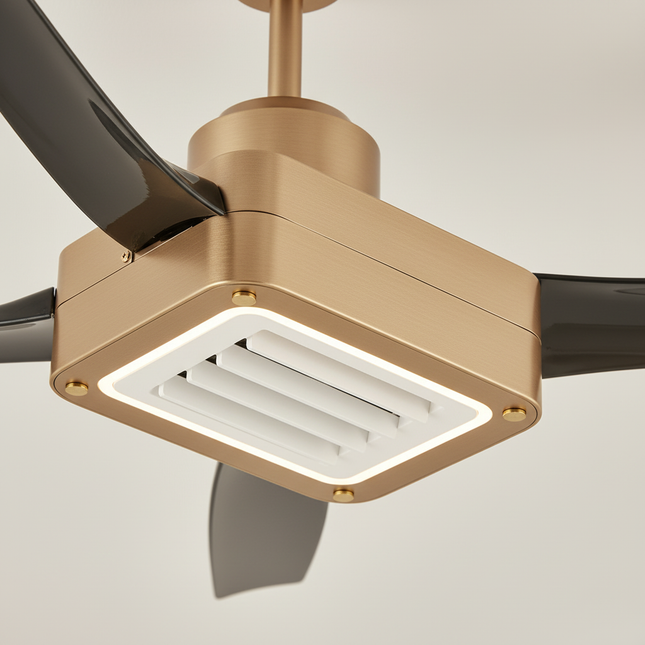 Lustre Ventilateur Rétractable Noir Dimmable - Vue 2