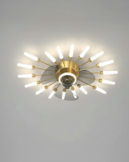 Lustre Ventilateur Rétractable Noir Dimmable - Vue 3