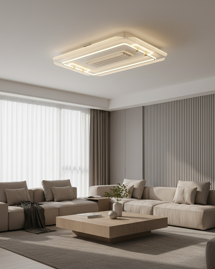 Lustre Ventilateur Rétractable Noir Dimmable - Vue 4