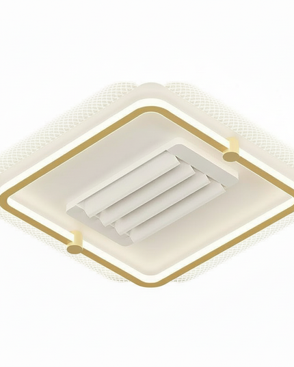 Lustre Ventilateur Rétractable Noir LED Réversible - Or-L55-W55-58W / 220 V