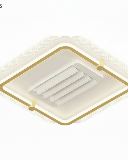 Lustre Ventilateur Rétractable Noir LED Réversible - Vue 1