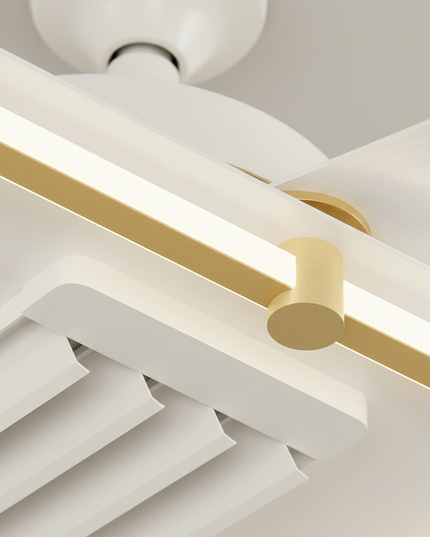 Lustre Ventilateur Rétractable Noir LED Réversible - Vue 2