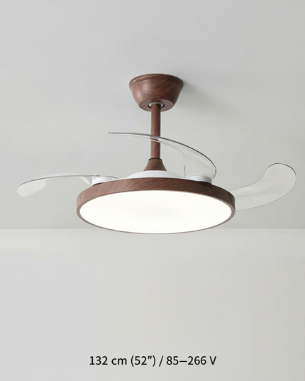 Lustre Ventilateur Rétractable Noir LED Silencieux - 132 cm (52") / 85–265 V