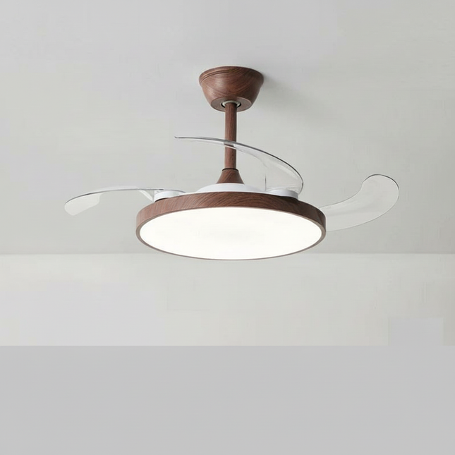 Lustre Ventilateur Rétractable Noir LED Silencieux - Vue 1