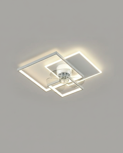 Lustre Ventilateur Rétractable Noir LED - Blanc - 5 pétales / Intensité réglable par télécommande