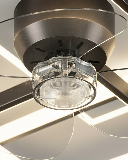 Lustre Ventilateur Rétractable Noir LED - Vue 2