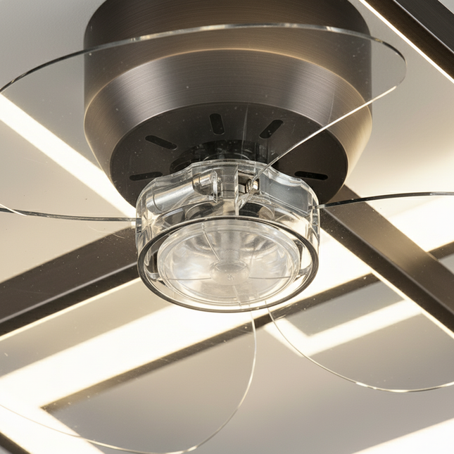 Lustre Ventilateur Rétractable Noir LED - Vue 2