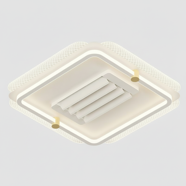 Lustre Ventilateur Rétractable Noir Réversible LED - Vue 1