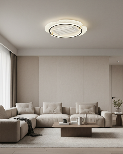 Lustre Ventilateur Rétractable Noir Réversible - Vue 4