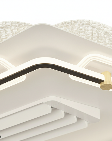 Lustre Ventilateur Rétractable Réversible Noir - Vue 2