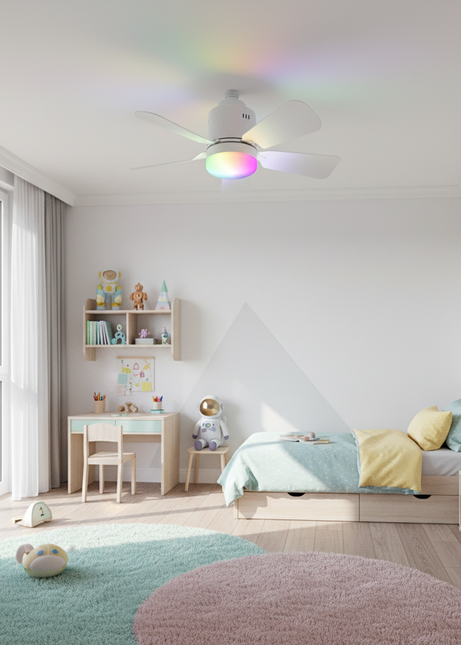Lustre Ventilateur Rétractable RGB APP Silencieux - Pêche 91 cm (36")