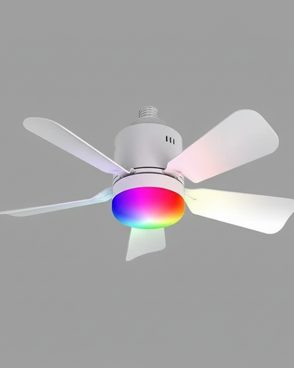 Lustre Ventilateur Rétractable RGB APP Silencieux - Vue 1