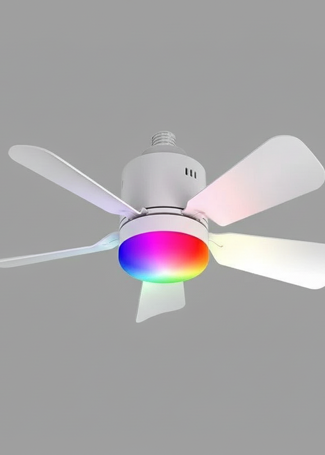 Lustre Ventilateur Rétractable RGB APP Silencieux - Vue 1