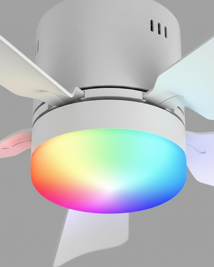 Lustre Ventilateur Rétractable RGB APP Silencieux - Vue 2