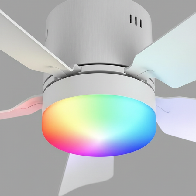 Lustre Ventilateur Rétractable RGB APP Silencieux - Vue 2