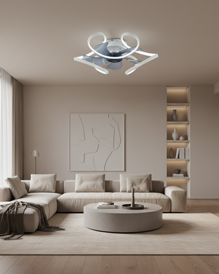 Lustre Ventilateur Rétractable Smart Scandinave - Vue 4