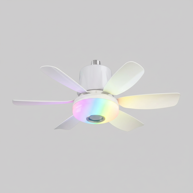 Lustre Ventilateur RGB Musique Télécommande E27 - Vue 1