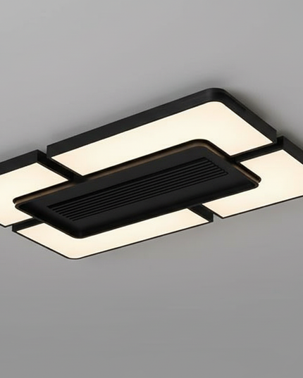 Lustre Ventilateur Sans Pales Acrylique Dimmable - Taille D - Noir / 110 V