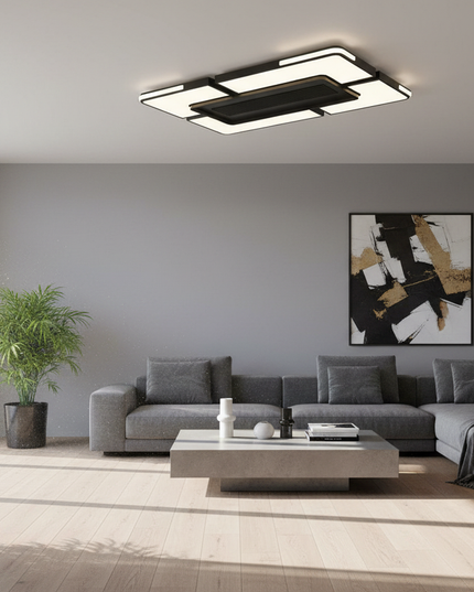 Lustre Ventilateur Sans Pales Acrylique Dimmable - Taille D - Noir / 220 V