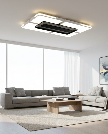 Lustre Ventilateur Sans Pales Acrylique Dimmable - Taille D - Noir / 85–265 V