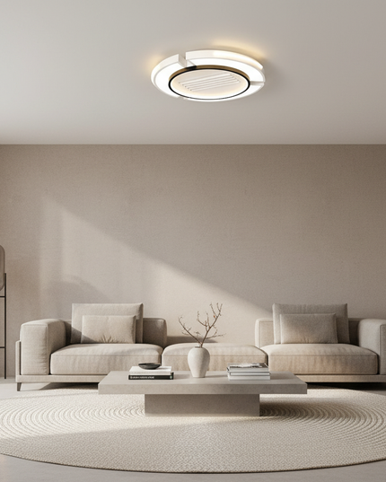 Lustre Ventilateur Sans Pales Blanc Carré LED - Vue 4