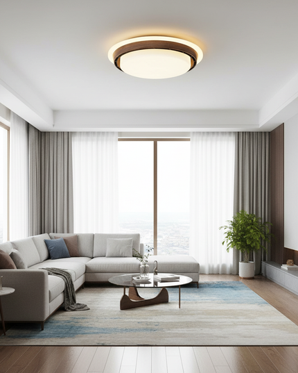 Lustre Ventilateur Sans Pales Blanc LED Moderne - 50 cm - Rond / Version améliorée