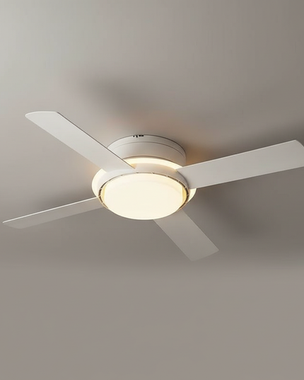 Lustre Ventilateur Sans Pales Blanc Moderne - Vue 3