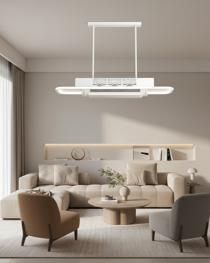 Lustre Ventilateur Sans Pales Blanc Télécommande - Vue 4