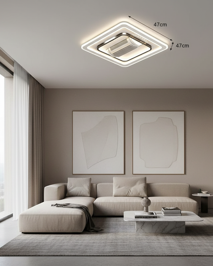 Lustre Ventilateur Sans Pales Blanc Télécommande - Vue 4