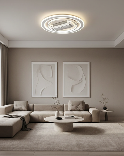 Lustre Ventilateur Sans Pales Blanc Télécommande - Vue 4