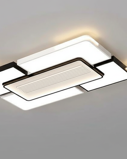 Lustre Ventilateur Sans Pales Carré LED Dimmable - BLANC / 220 V