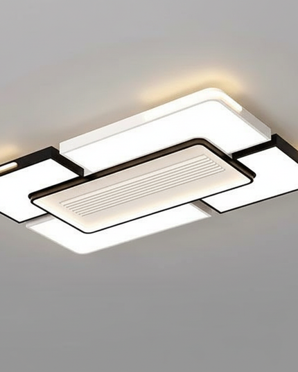 Lustre Ventilateur Sans Pales Carré LED Dimmable - Noir L 55 x 55 cm (58W) / 85–265 V