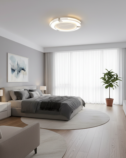 Lustre Ventilateur Sans Pales Carré LED - Taille D - Blanc / 220 V