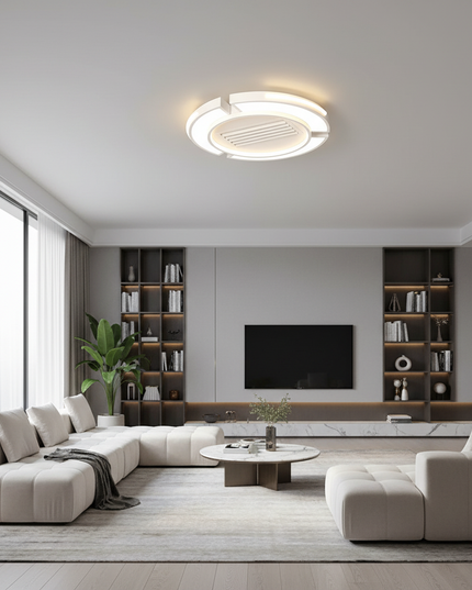 Lustre Ventilateur Sans Pales Carré LED - Taille D - Blanc / 85–265 V