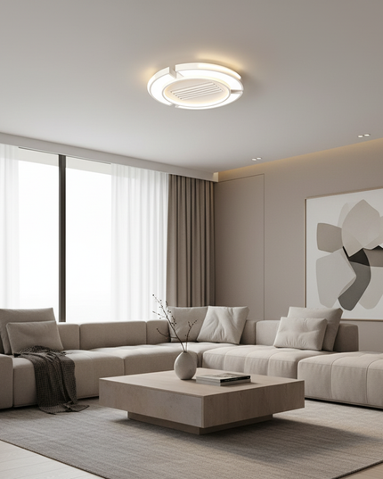 Lustre Ventilateur Sans Pales Carré LED - Vue 4