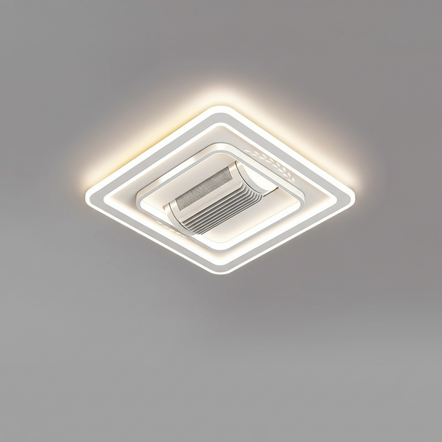 Lustre Ventilateur Sans Pales LED Blanc Dimmable - Vue 1