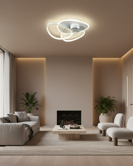 Lustre Ventilateur Sans Pales LED Dimmable Moderne - Vue 4