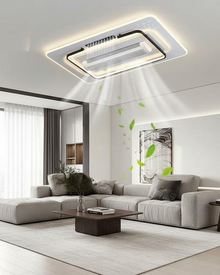 Lustre Ventilateur Sans Pales LED Télécommande - Modèle 1 / RC à intensité variable / 110 V
