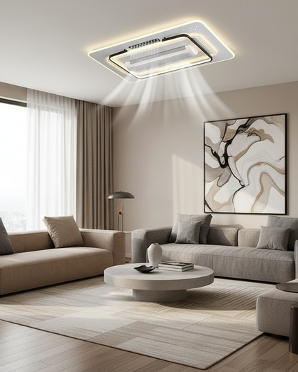 Lustre Ventilateur Sans Pales LED Télécommande - Vue 4